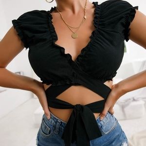 Black Wrap Top